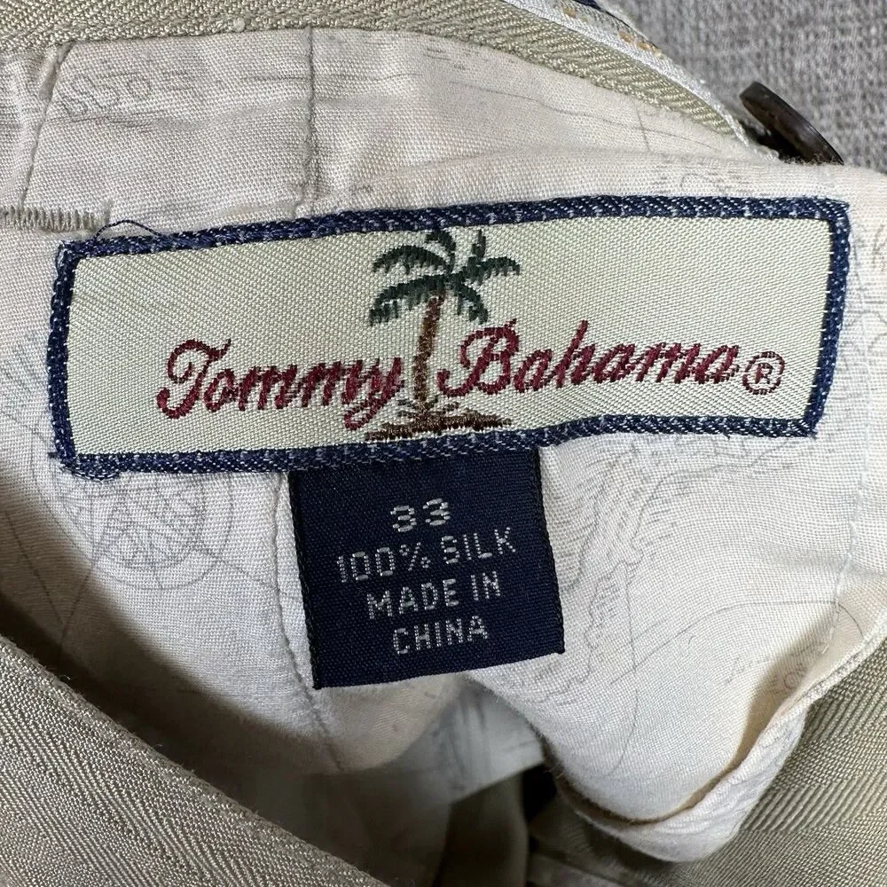 Tommy Bahama Shorts Mens 33 Tan Beige Casual Performance Chino Pleated